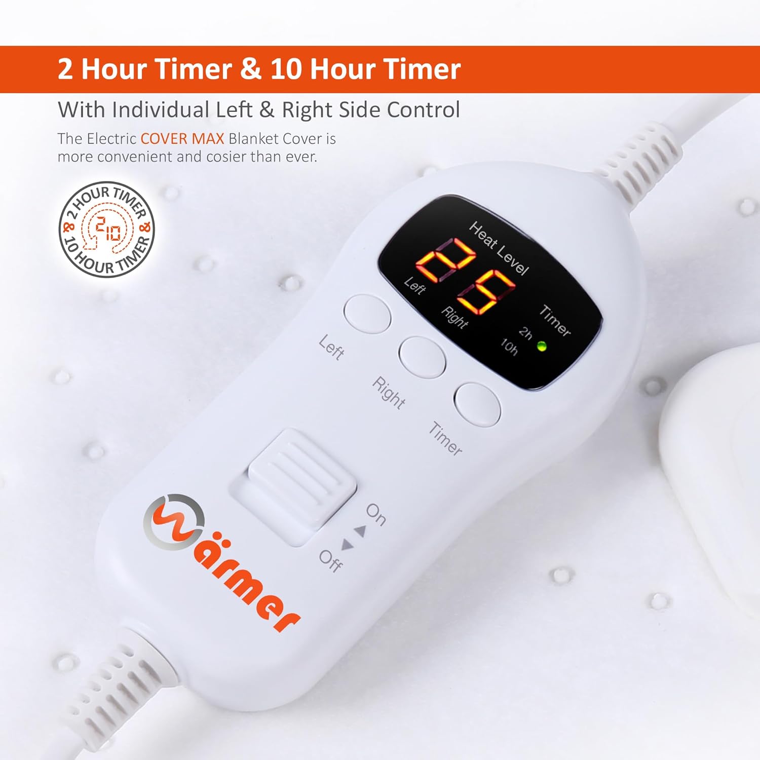 Thumbnail 6 de Warmer Electric Blanket (Double) 160 x 137cm with Dual Heating Zones & Timers