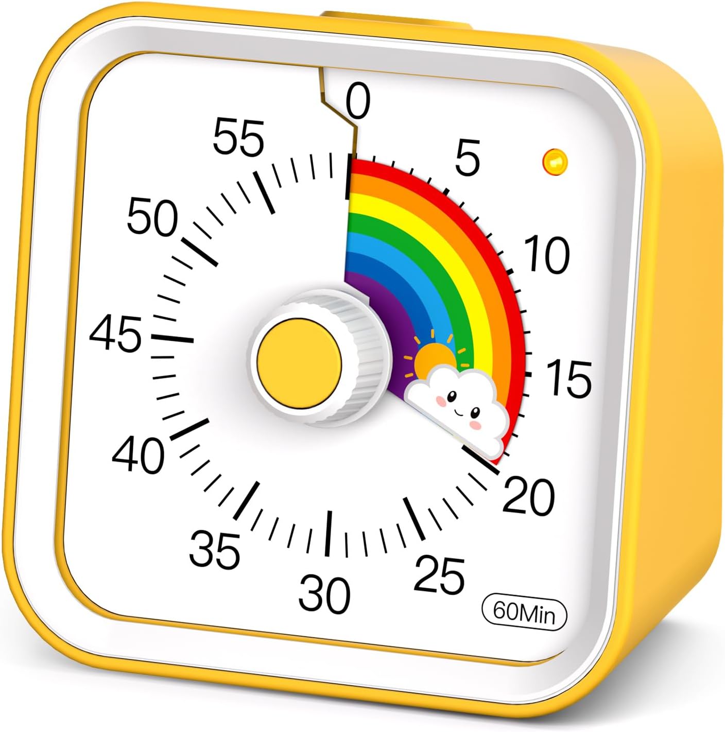 Visual Timer for Kids with Pause Function – Rainbow Yellow