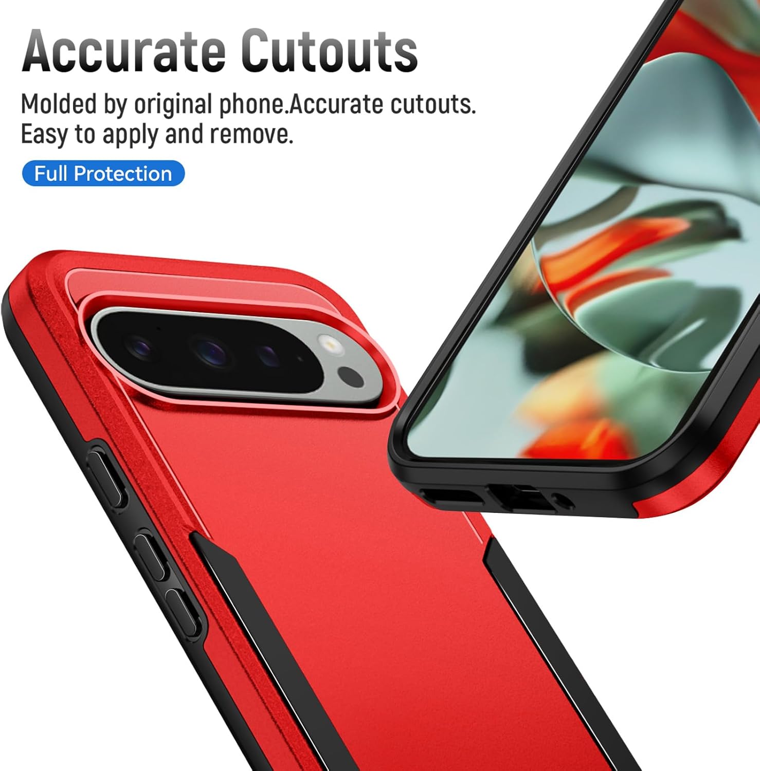 Thumbnail 6 de Jihucase Heavy-Duty Double-Layer Case with Screen Protector for Google Pixel 9 Pro XL (Red)