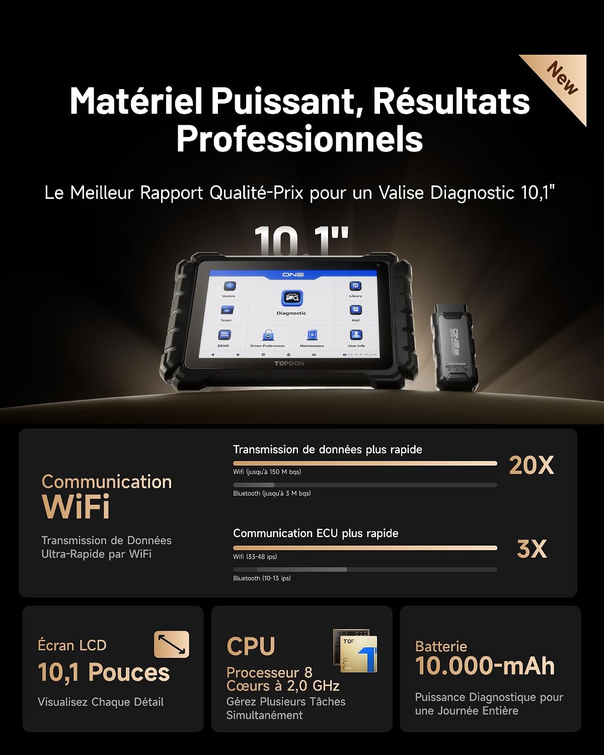 Detalle 2 de TOPDON One 10.1 Valise de Diagnostic Bidirectionnel