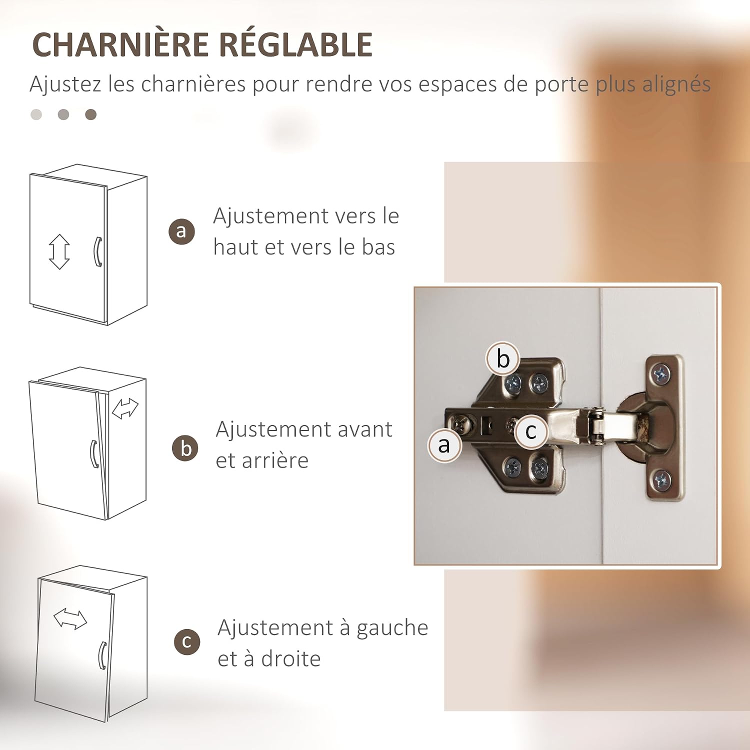 Thumbnail 6 de HOMCOM armoire de cuisine/buffet blanc moderne avec 4 portes et étagères réglables