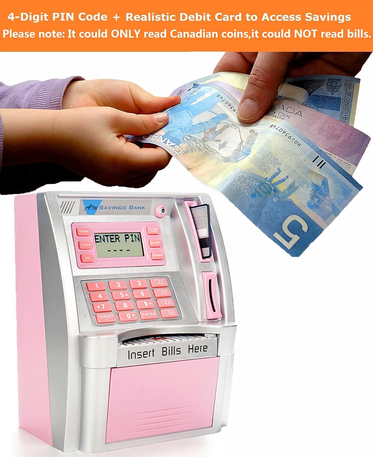 Thumbnail 1 de Fishboy Ca-ATM Piggy Bank for Kids-1588, Electronic ATM with PIN and Coin Recognition