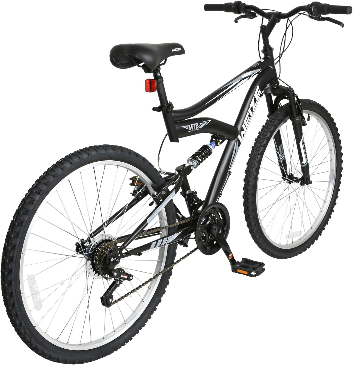 Detalle 1 de WEIZE Shocker 26-Inch Dual-Suspension Mountain Bike, 18-Speed Steel Frame