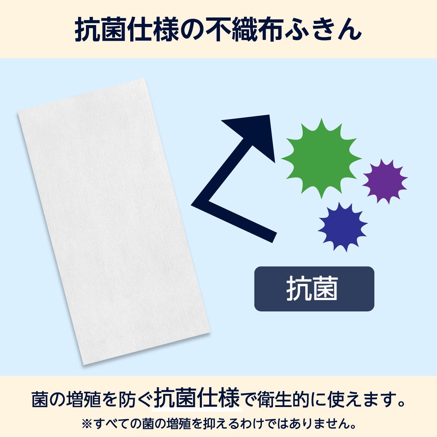 Detalle de by Amazon BADU100 カウンター用クロス 不織布ふきん 100枚入 レーヨン・ポリエステル素材