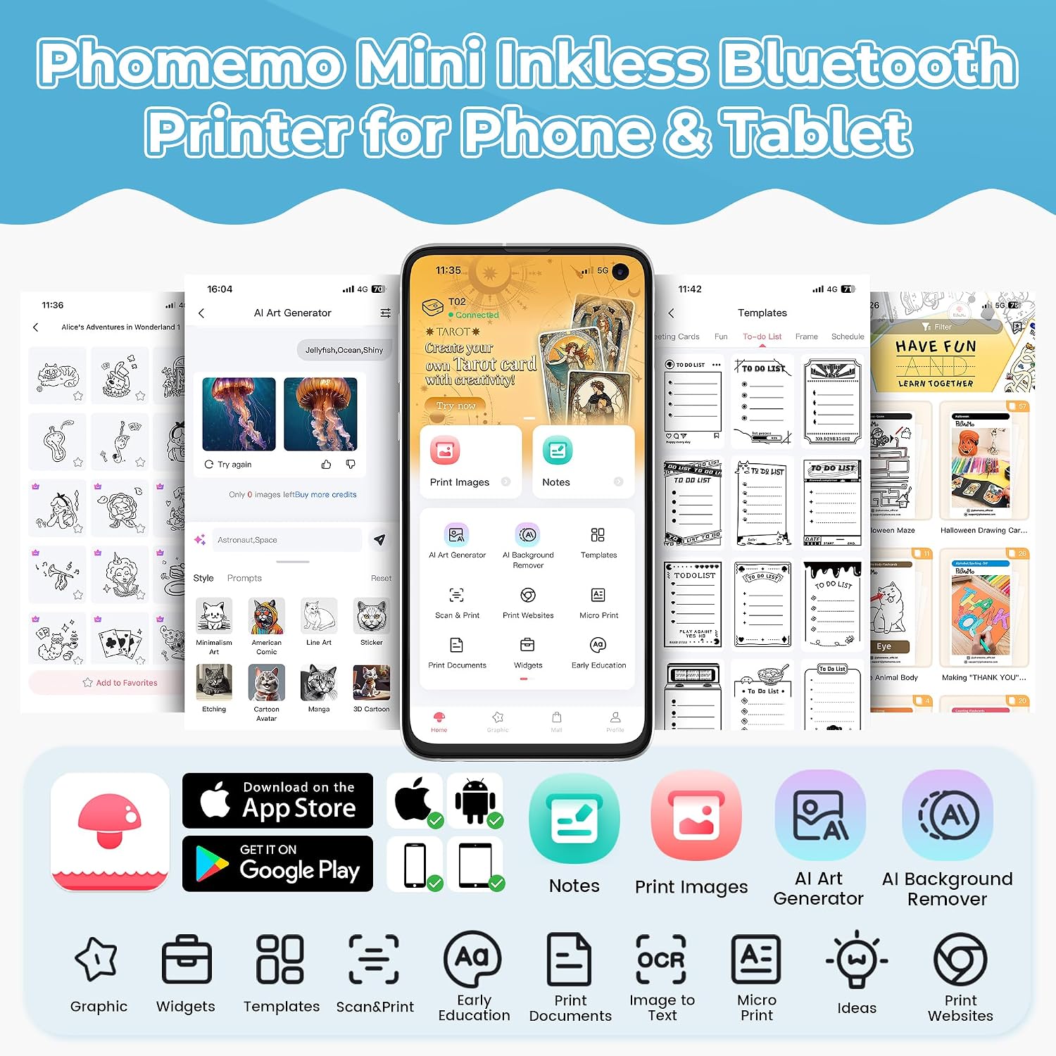 Detalle 2 de Phomemo T02: Impresora Térmica Móvil 🎉 Sin Tinta, Bluetooth
