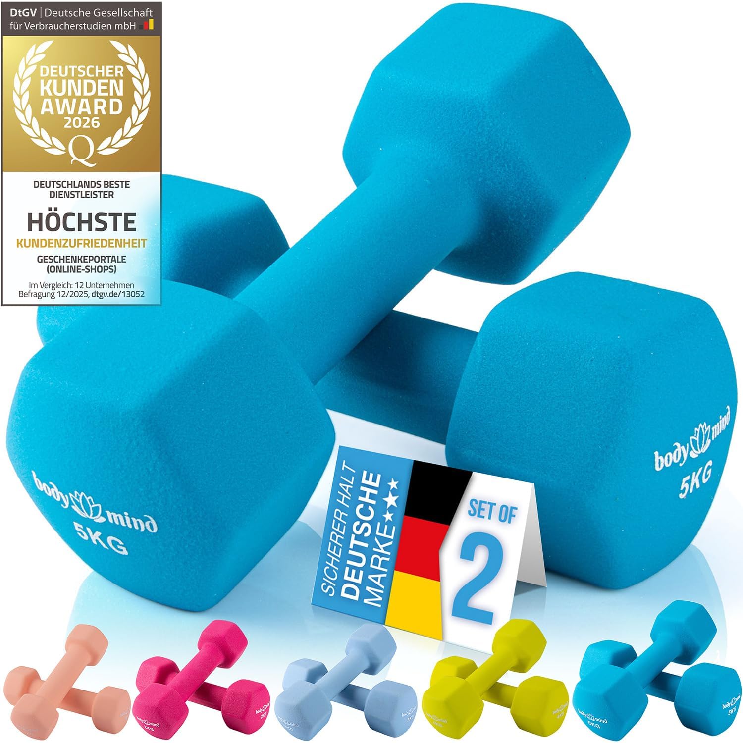 Body & Mind Hanteln 2er Set Gymnastikhanteln