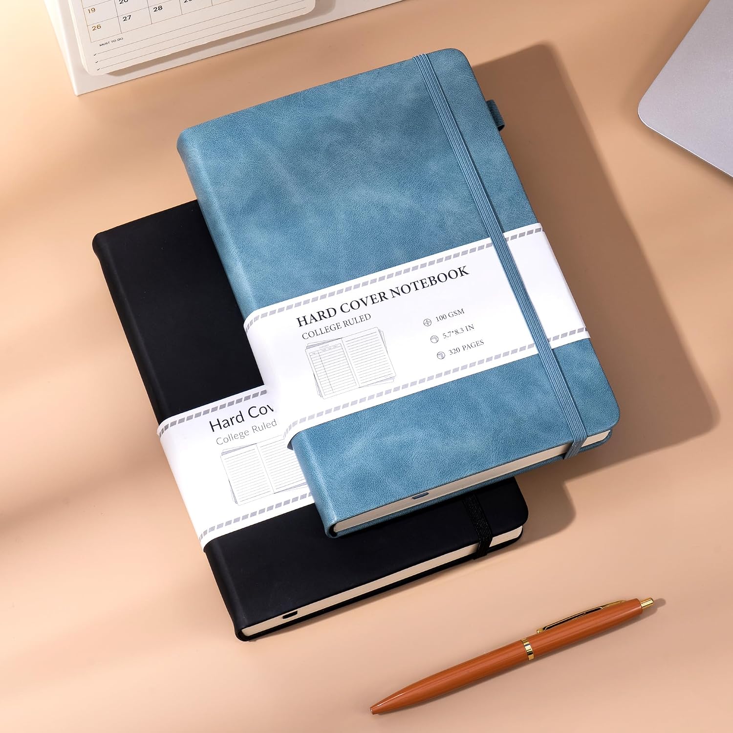 Thumbnail 6 de CAGIE A5 Lined Hardcover Journals, 2-Pack, Black and Blue, 100 GSM Paper