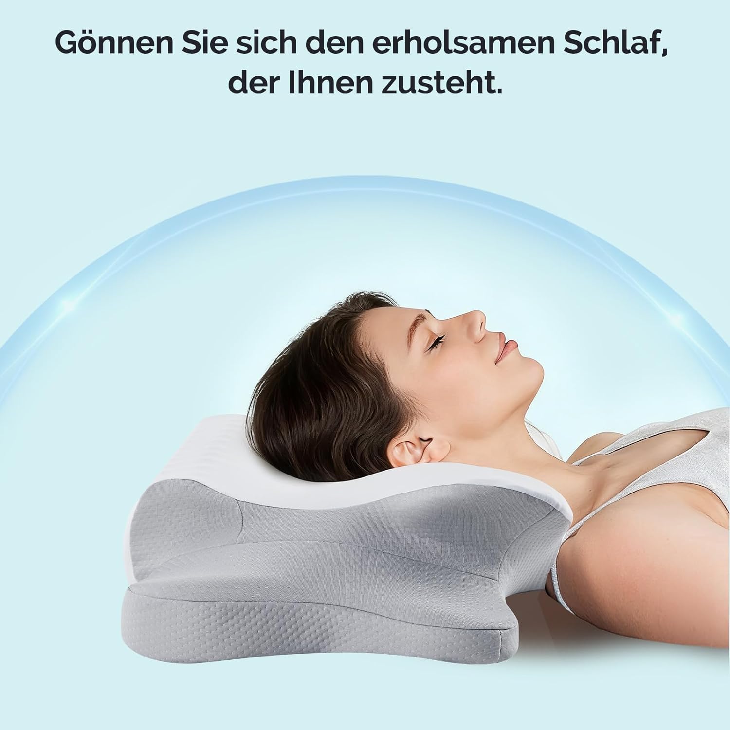 Thumbnail 2 de Nackenkissen Bücherkissen Kopfkissen aus Memory Foam mit Nackenstütze – ergonomisches Stützkissen für Seitenschläfer