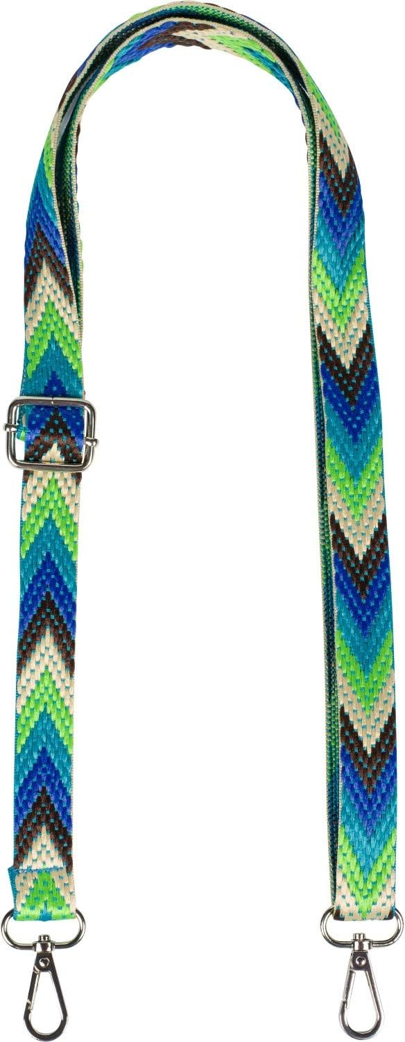 Detalle de styleBREAKER Tracolla della borsa stretta regolabile con motivo colorato a zig-zag, intercambiabile, unisex