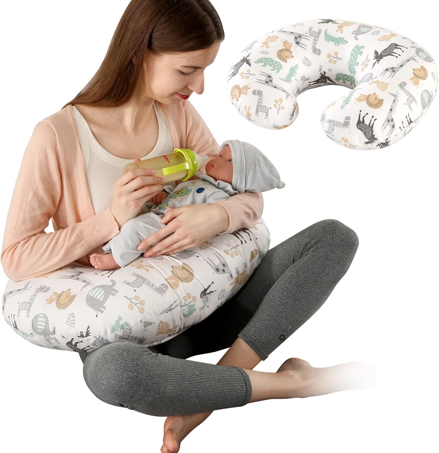 Labtec Coussin d’allaitement bébé (petit) en 100 % coton avec housse amovible