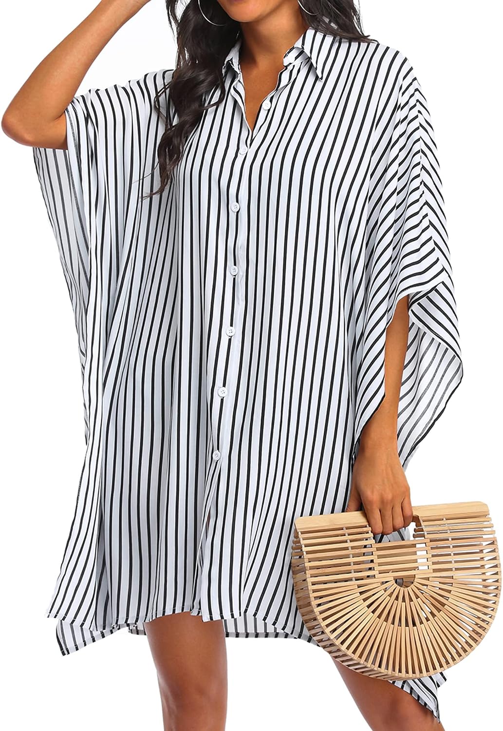 Detalle de Ekouaer Swimsuit Cover-Up Shirt