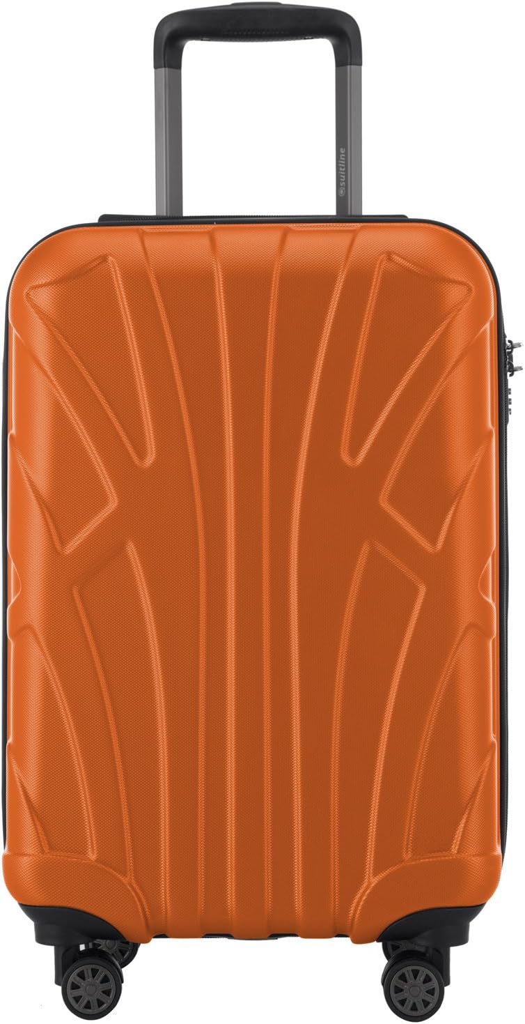 Detalle de SUITLINE Valigia cabina 55 cm in ABS opaco arancione, 4 doppie ruote, TSA