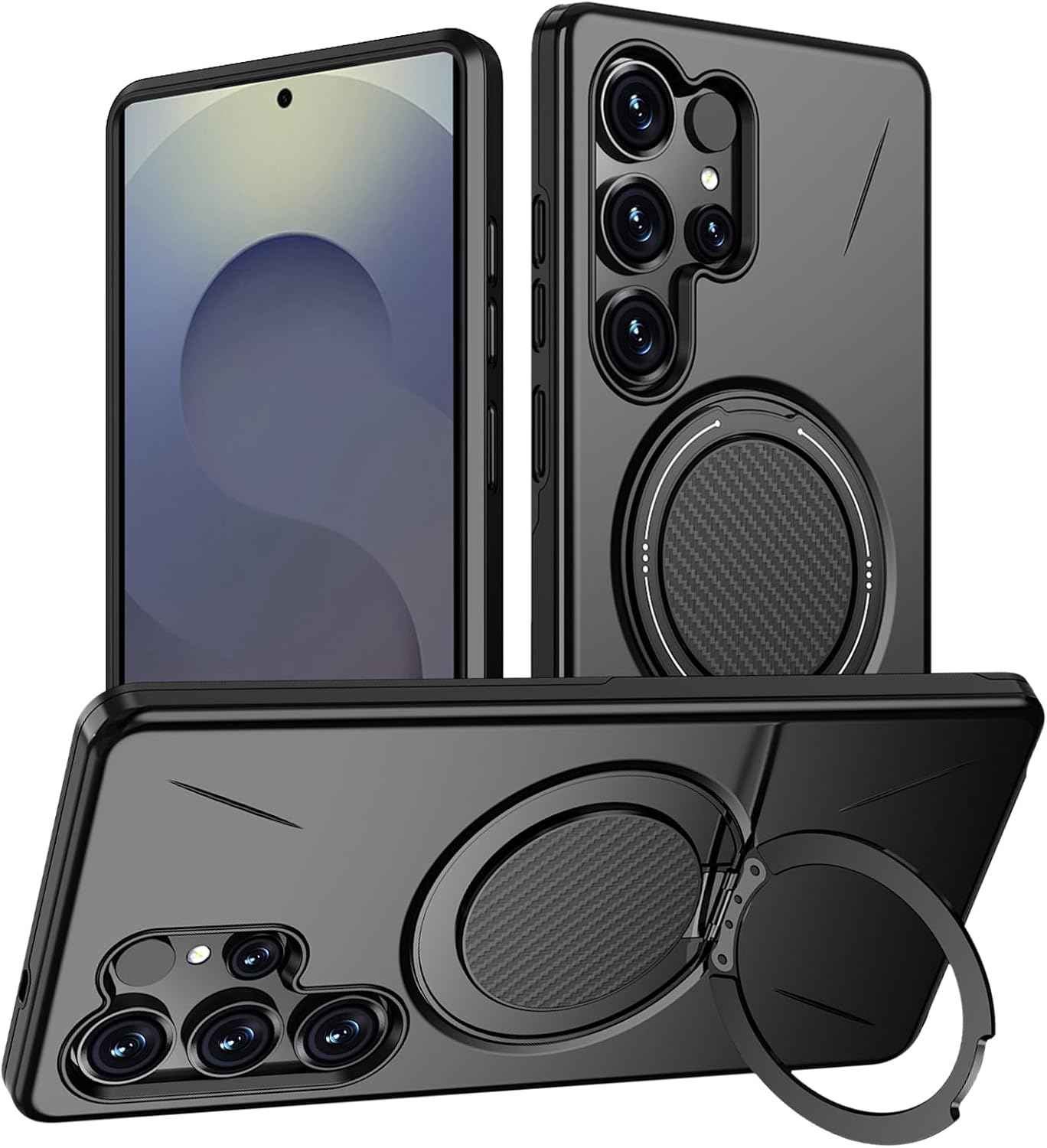 Detalle de Vanki Hülle für Samsung Galaxy S25 Ultra – Magnetisch kompatibel, 360° Ständer und Doppel-Schutz