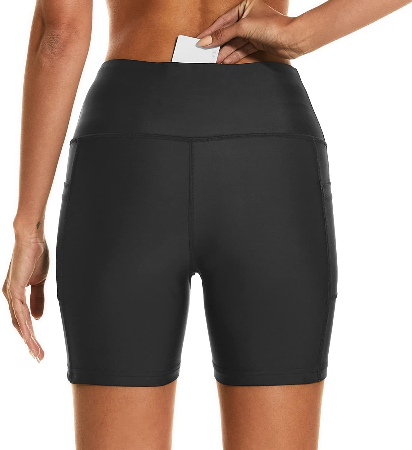 Detalle de HODOSPORTS Women's Swim Board Shorts with Pockets, UPF50+ High Waisted Bottoms