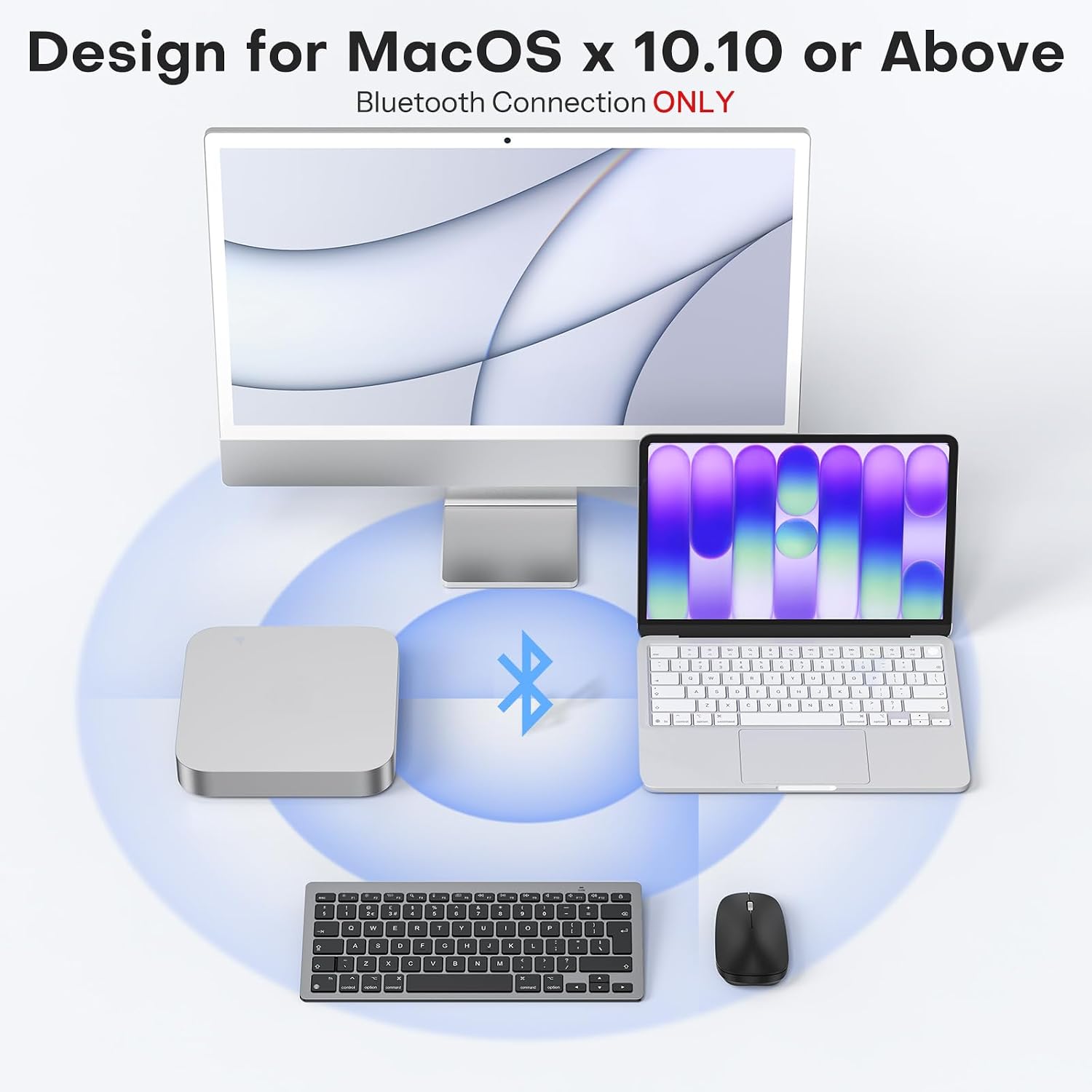 Thumbnail 1 de OMOTON Ultra-Slim Bluetooth Keyboard and Mouse Set for Mac (UK QWERTY, Space Grey/Black)
