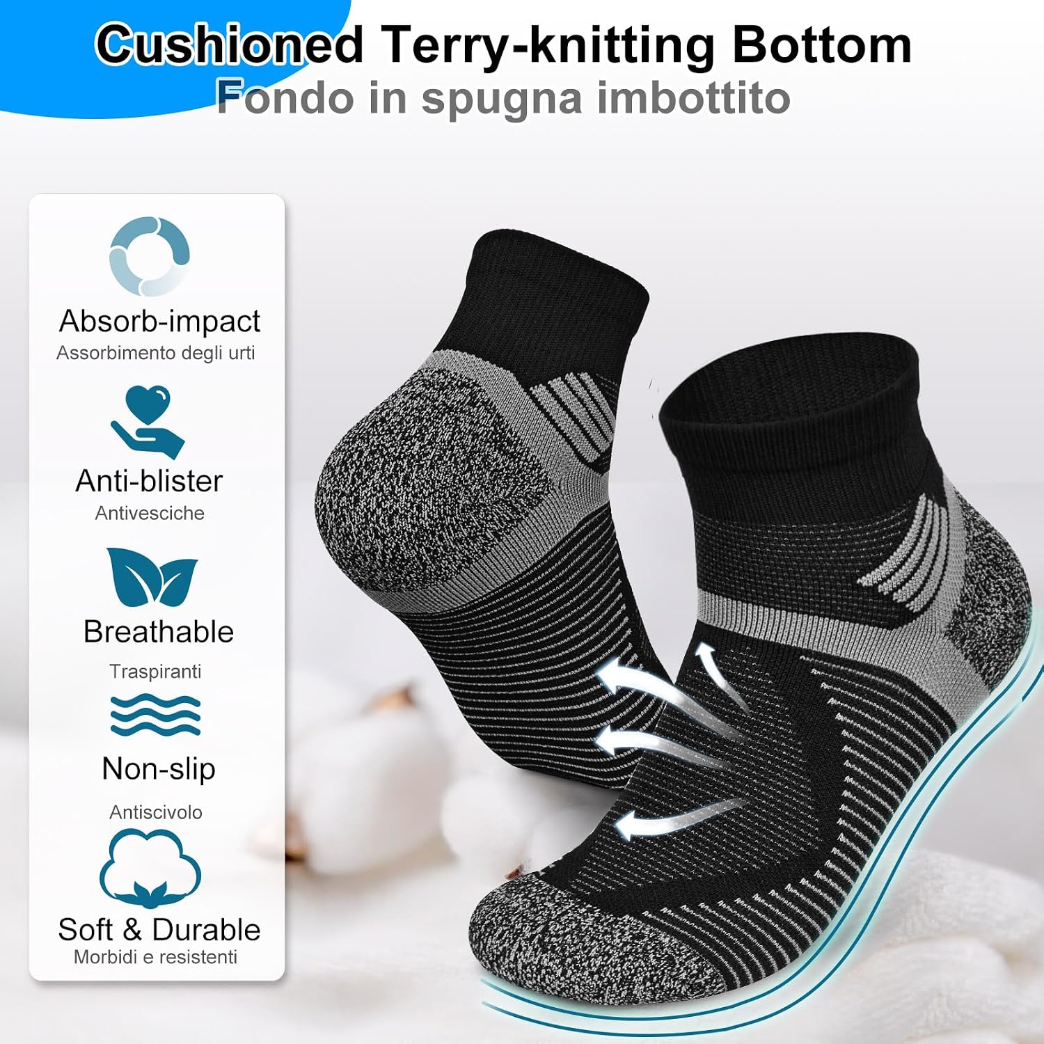 Detalle 2 de Cushioned Quarter Hiking Socks