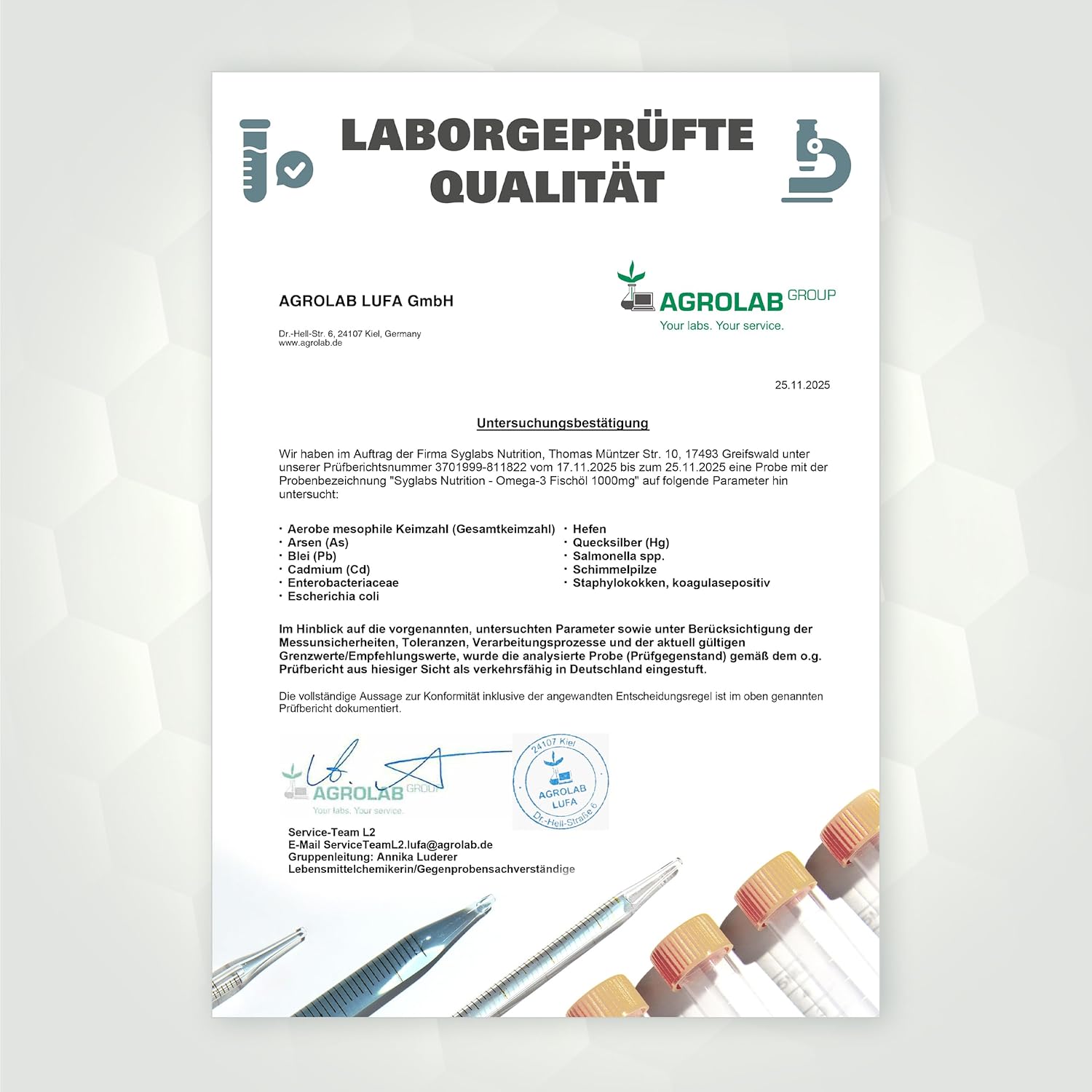 Thumbnail 5 de Syglabs Omega 3 Fischöl 1000mg – 1000 Kapseln, 2000mg Tagesdosis, 360mg EPA / 240mg DHA