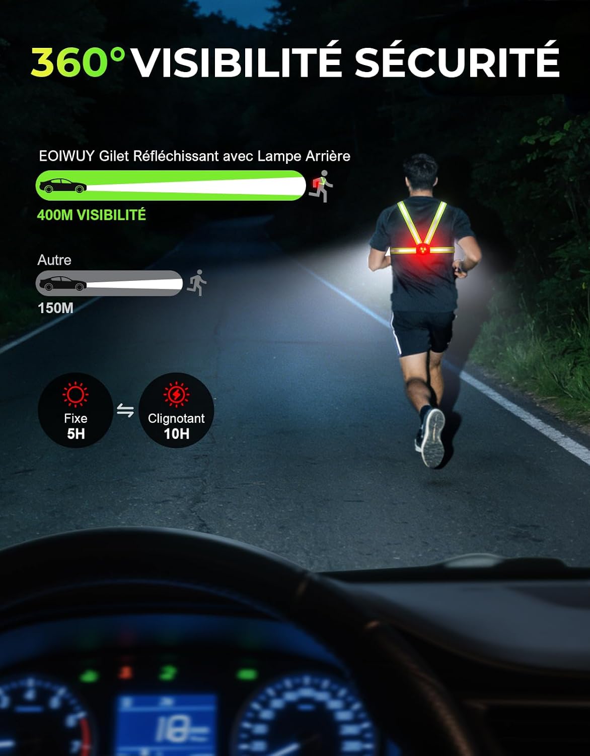 Thumbnail 2 de EOIWUY 800LM Lampe Running Pectorale