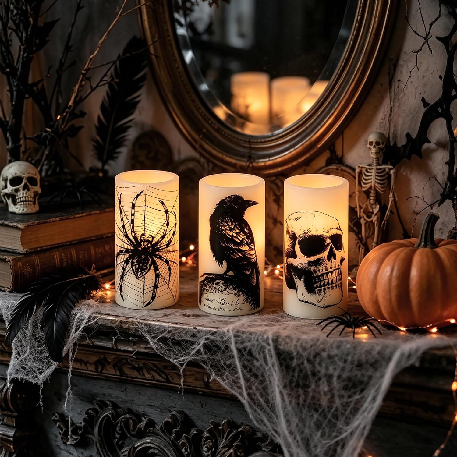 Thumbnail 6 de Eldnacele SK003 Halloween Flameless Candles, 3-Pack with 6-Hour Timer
