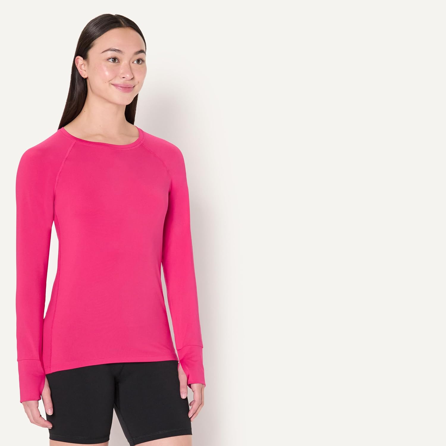 Detalle de Amazon Essentials Women's Active Quick Dry Tech Stretch Lightweight Long-Sleeve Crewneck T-Shirt
