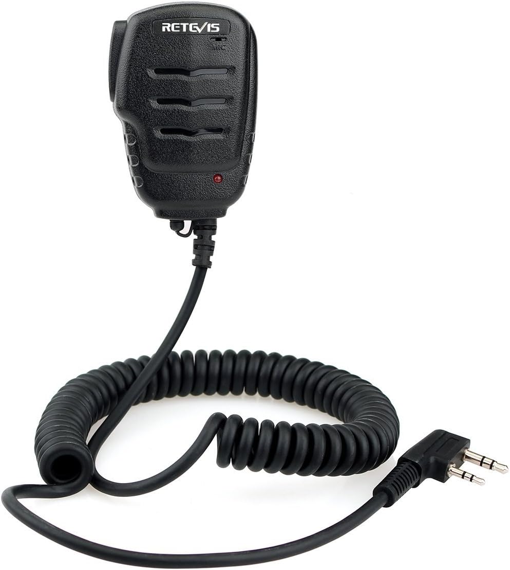 Detalle de Retevis RS111 altoparlante microfono 2 pin con microfono a distanza per walkie talkie compatibili