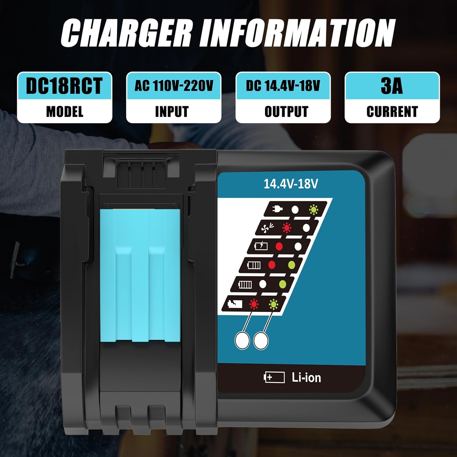 Thumbnail 2 de 2 pezzi batterie di ricambio TOPBATT BL1860 5,5Ah per Makita 18V + caricabatterie compatibile