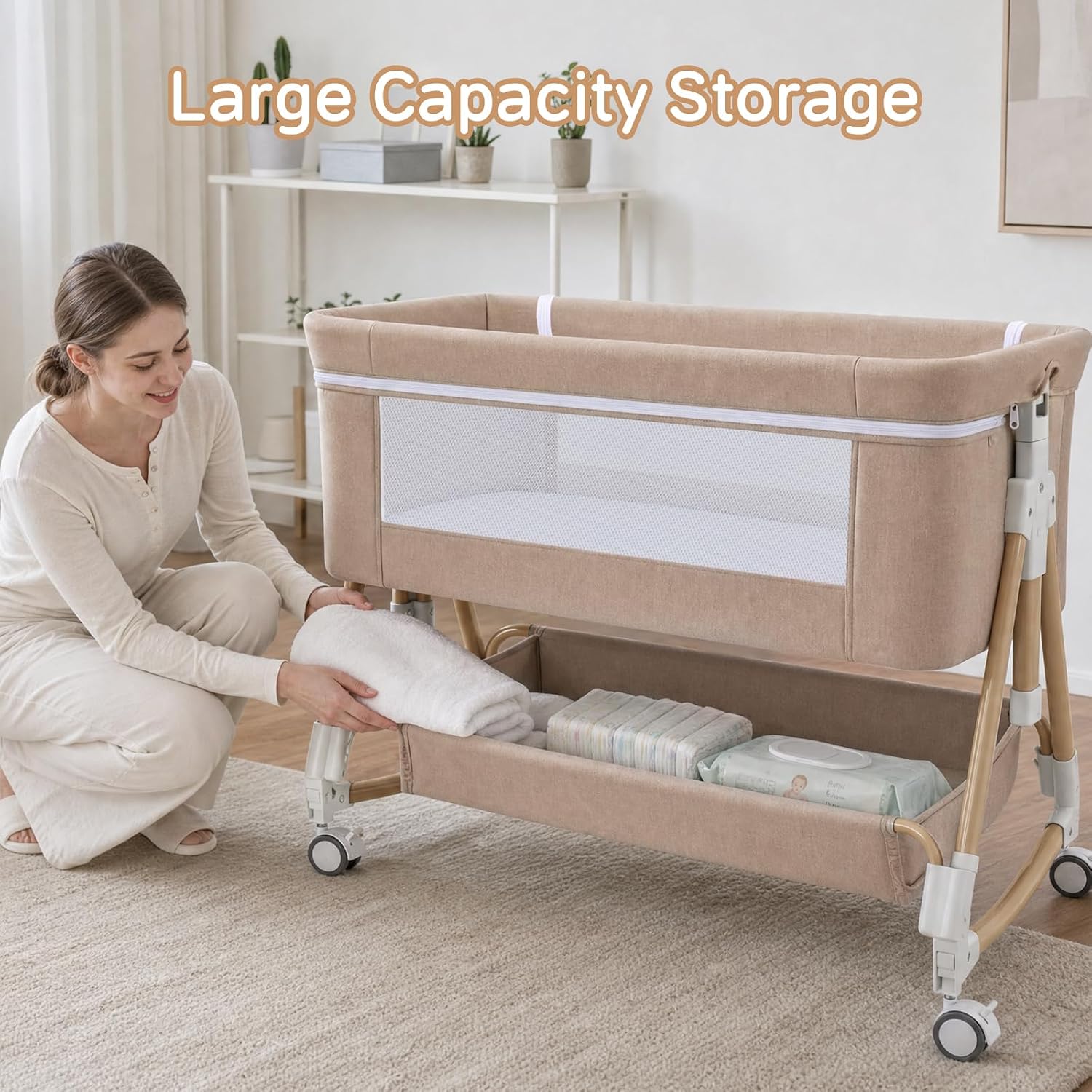 Thumbnail 5 de Uuoeebb 26.4.3-605 Khaki- 3-in-1 Bedside Bassinet with Mesh