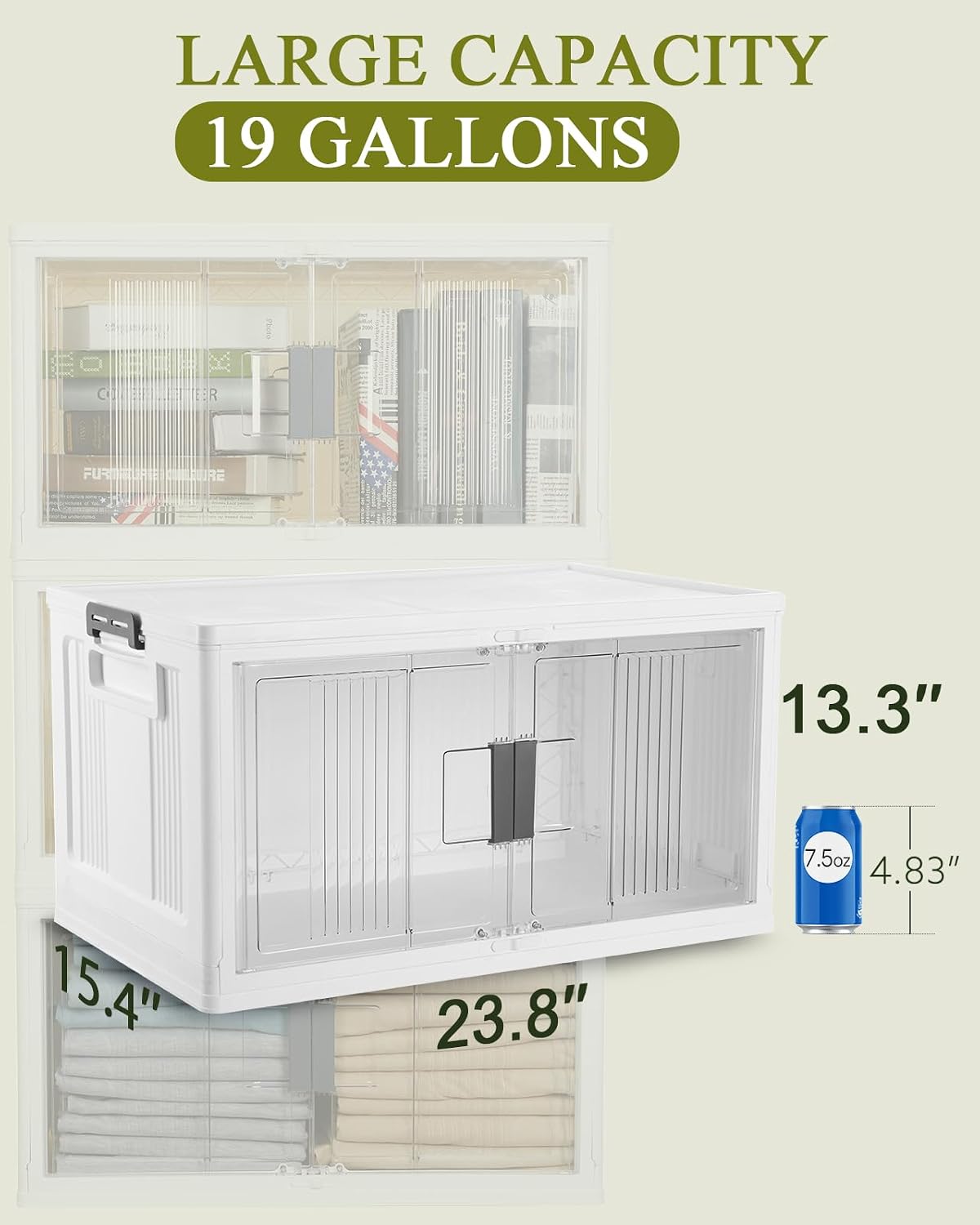 Thumbnail 6 de OlarHike 76QT Lockable Storage Bin, 3-Pack