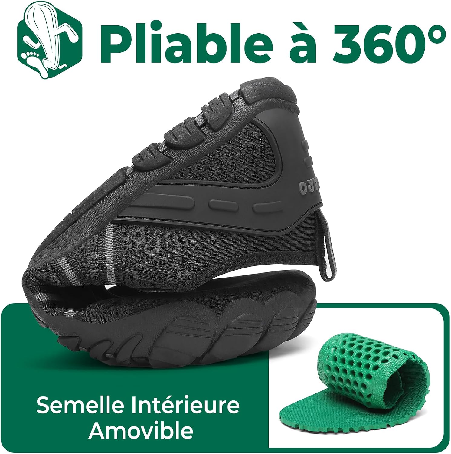 Detalle de SAGUARO Chaussures aquatiques barefoot à séchage rapide, semelle antidérapante et drainage GR.36 à 48