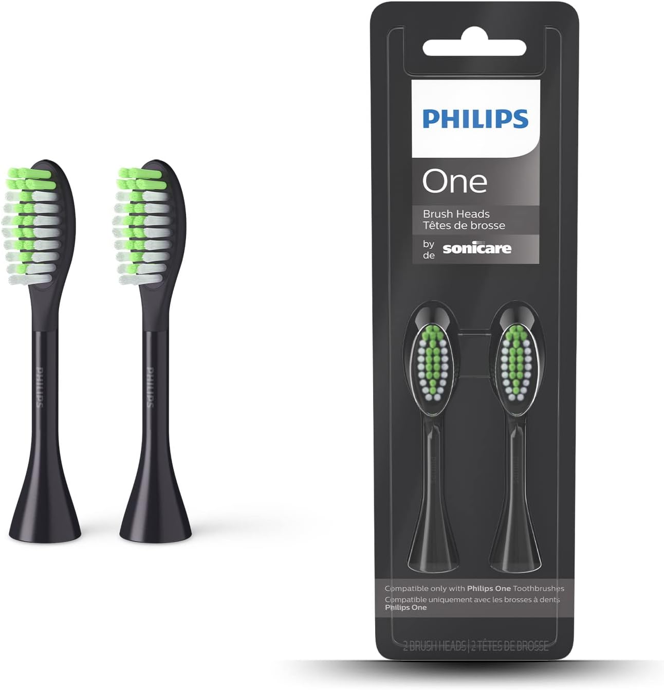 Detalle de Philips One Electric Toothbrush Brush Head - Pack of 2 (BH1022/06), Grey