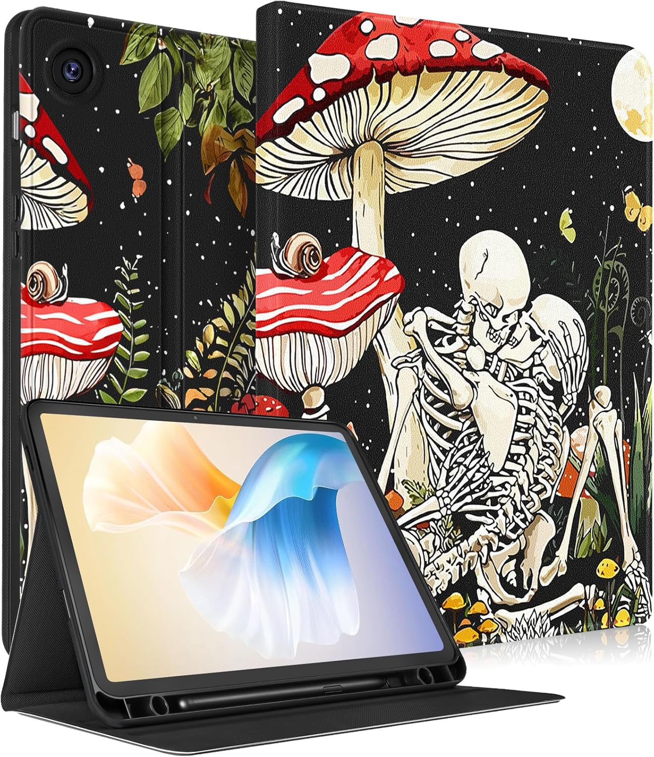 Thumbnail 6 de SurgeCraft Galaxy Tab A9 Plus / A9+ Folio Case 11" – Sunflower Black, Girly Pencil Holder, Auto Wake/Sleep