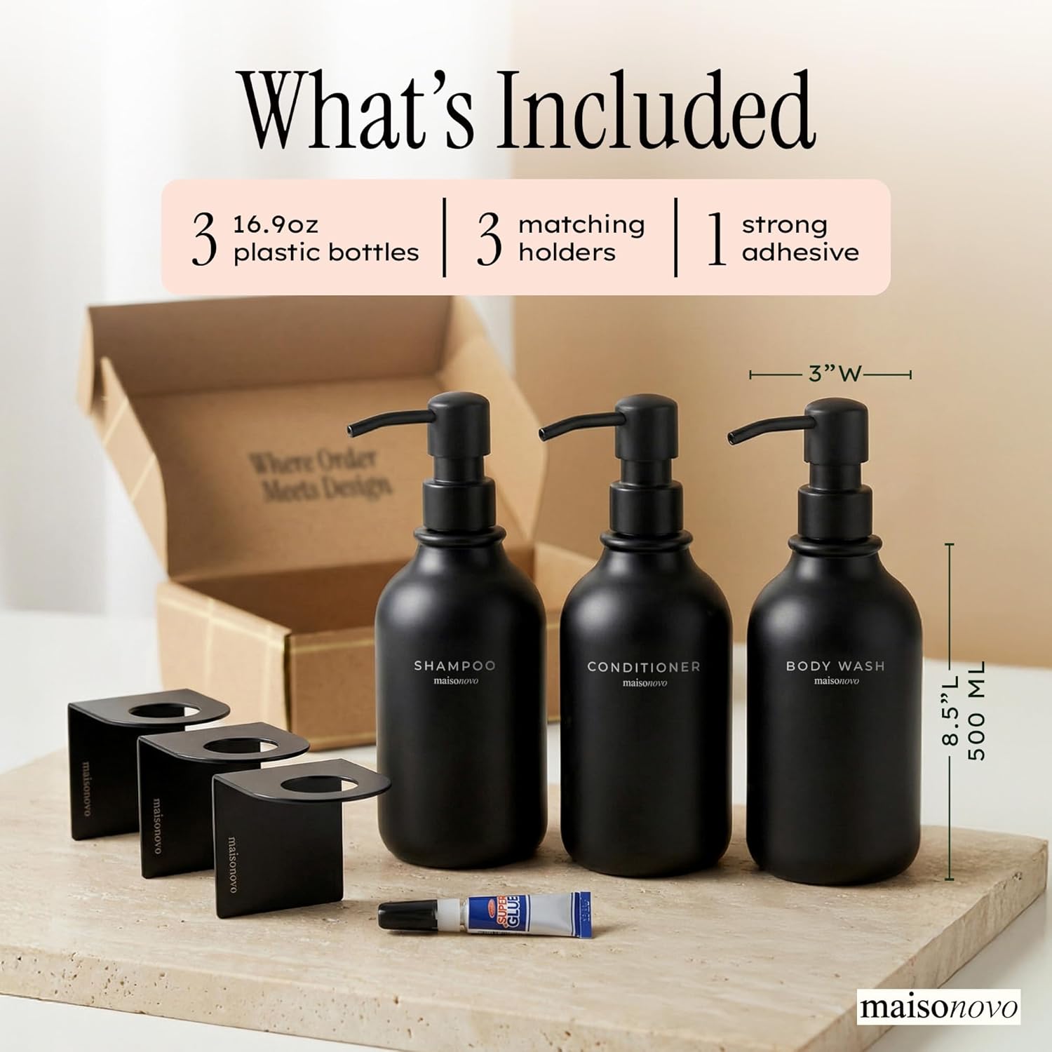 Detalle 2 de MaisoNovo Shampoo Dispenser 16.9 fl oz
