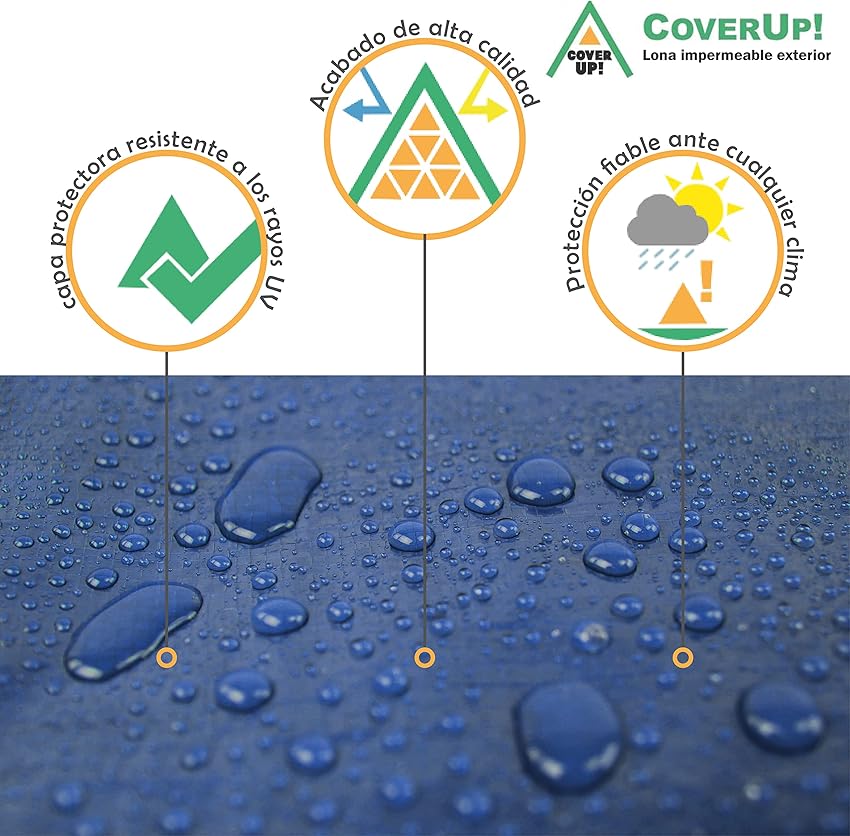 Thumbnail 2 de CoverUp! Lona Impermeable Azul 2x3m con 10 Tensores 🌧️