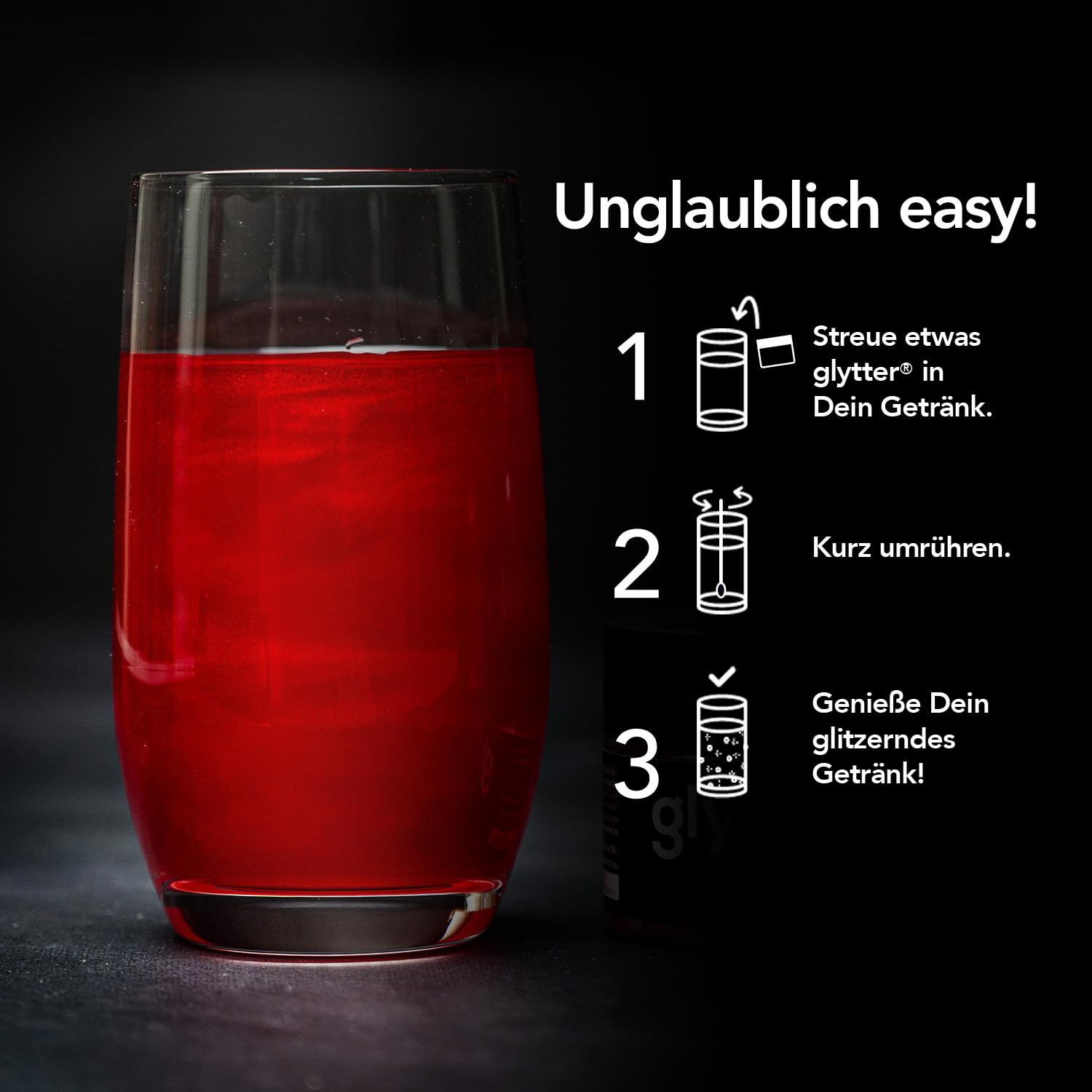 Thumbnail 2 de Glytter Glitzerpulver INTENSE für Getränke (Cherry Blossom) – essbarer, geschmacksneutraler Glitzer für Drinks