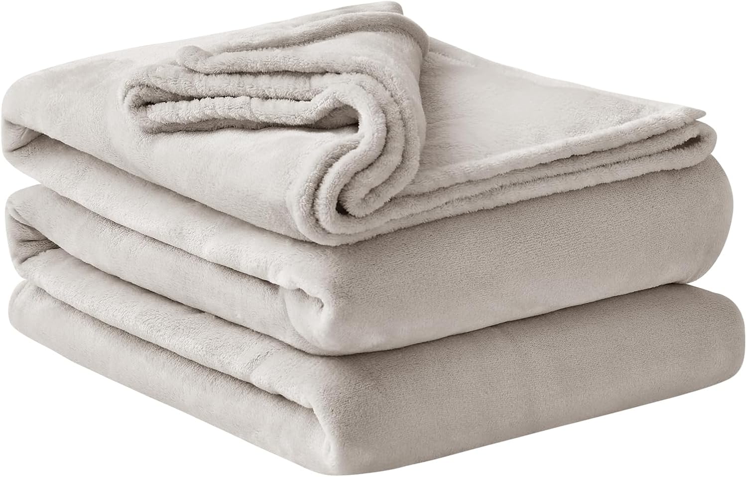 Detalle de Aisbo Beige Throws Blanket for Sofas – 220x240cm Fluffy Fleece Blanket