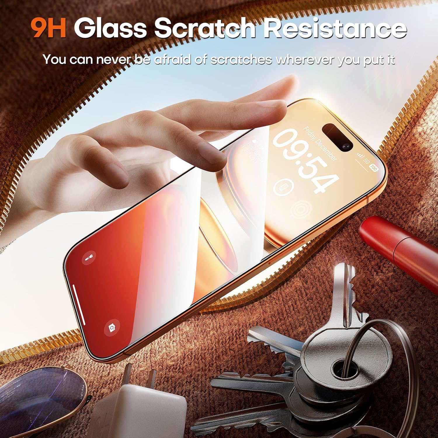 Thumbnail 4 de TOCOL Full Coverage Tempered Glass Screen Protector (2-Pack) for iPhone 17 Pro / iPhone 16 Pro (6.3 Inch)