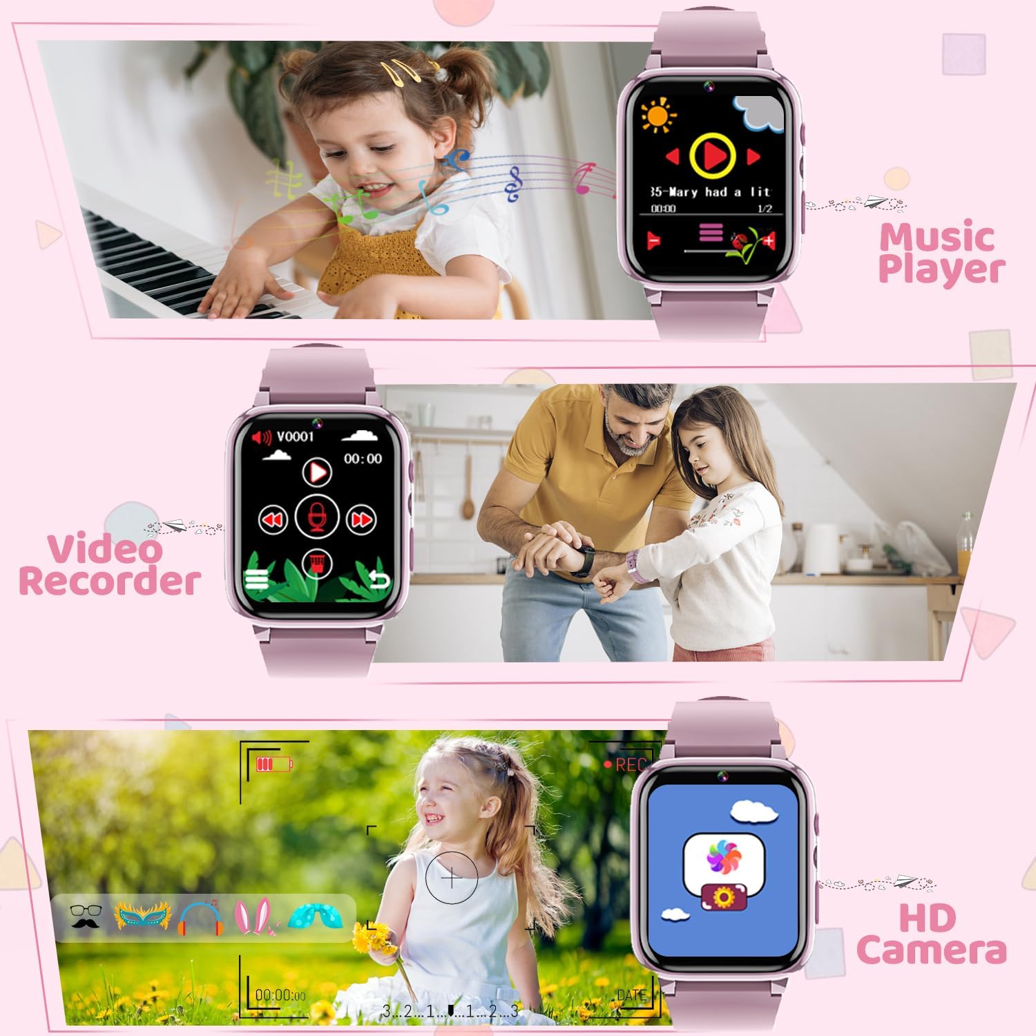 Thumbnail 6 de YEDASAH Montre Connectée Enfant – 26 Jeux, HD Caméra et Fonctions Éducatives