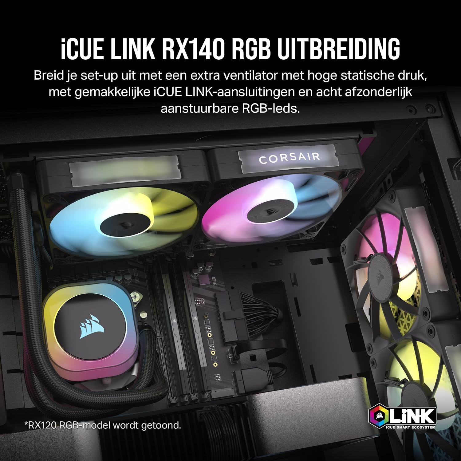 Detalle 2 de CORSAIR iCUE LINK RX140 RGB CO-9051019-WW 140mm PWM-ventilator