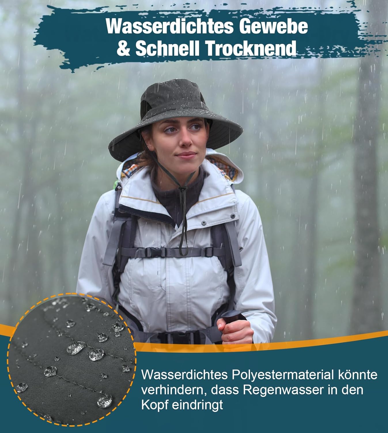 Thumbnail 3 de Wmcaps Sonnenhut mit UV-Schutz (UPF 50+) und breiter Krempe für Outdoor – verstellbar, faltbar