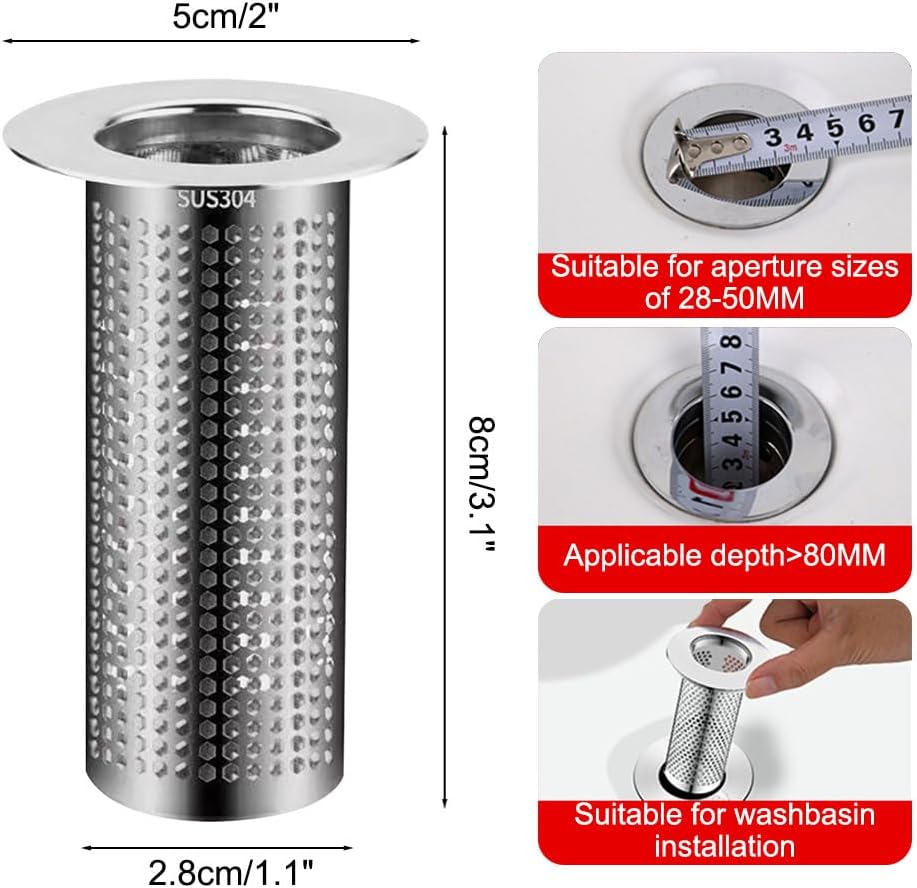 Thumbnail 1 de Kitchen Sink Drain Strainers, 2-Pack Stainless Steel Anti-Clogging Filters