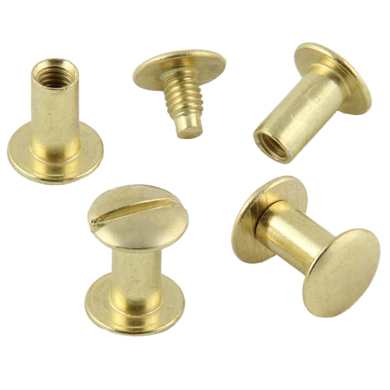 Detalle de Viti Chicago M4 per rilegatura – ottonate o nichelate, 12 mm, confezioni fino a 100 pezzi