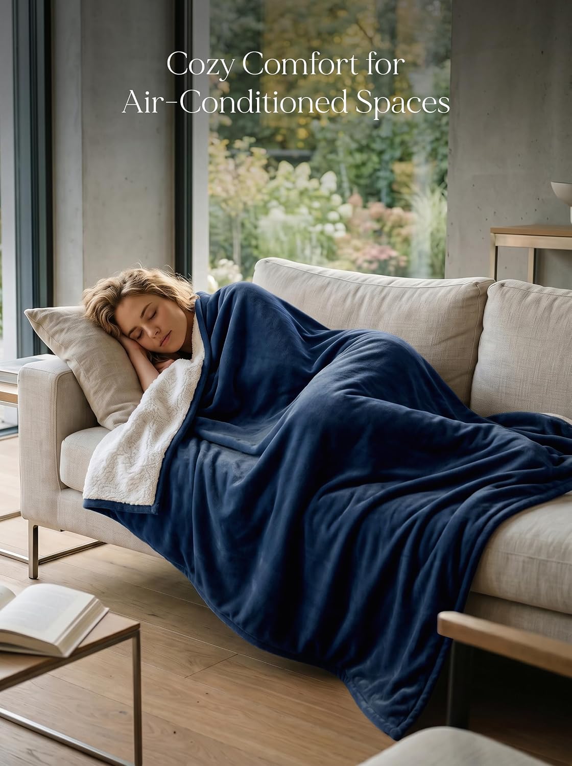 Detalle de Utopia Bedding UB785 Reversible Sherpa Blanket, King, Navy, 90 x 102 in