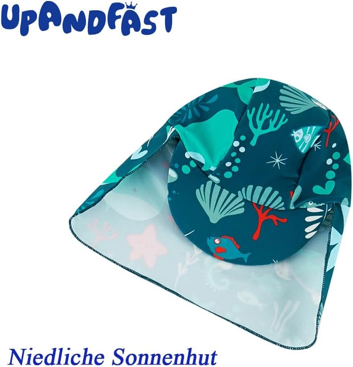 Thumbnail 6 de upandfast Baby Jungen Badeanzug mit Sonnenhut UPF 50+ und Reißverschluss (einteilig)