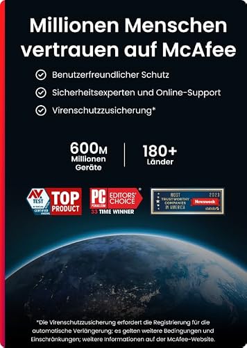 Detalle de McAfee Total Protection (5 Geräte) 2026 – Virenschutz, Secure VPN, Kennwort-Manager & Identitätsüberwachung | Amazon Abonnements