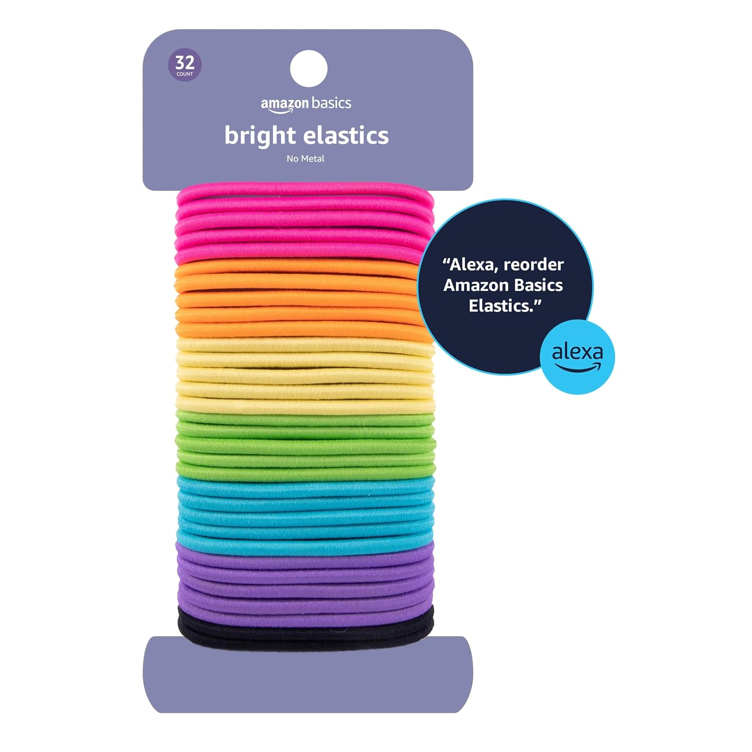 Detalle 2 de Amazon Basics No Damage Elastic Hair Ties for Thick Hair – 32 Count