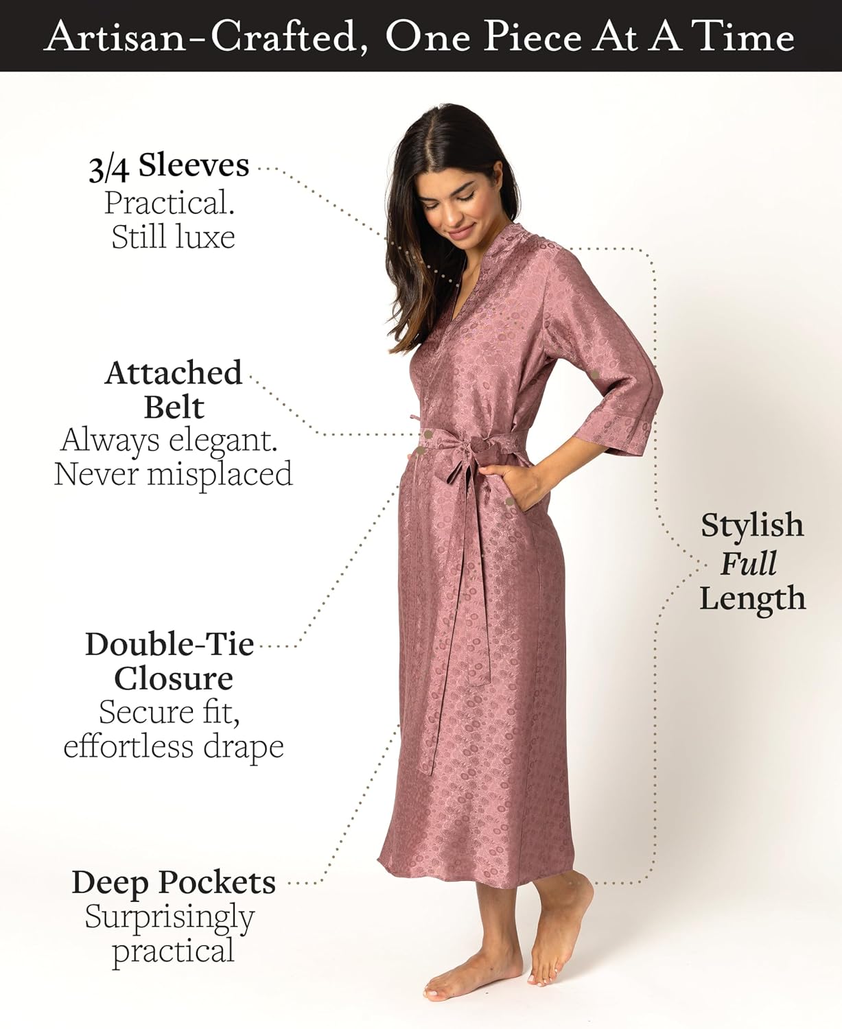 Detalle 2 de Tara Sartoria Silk Robe, Jacquard