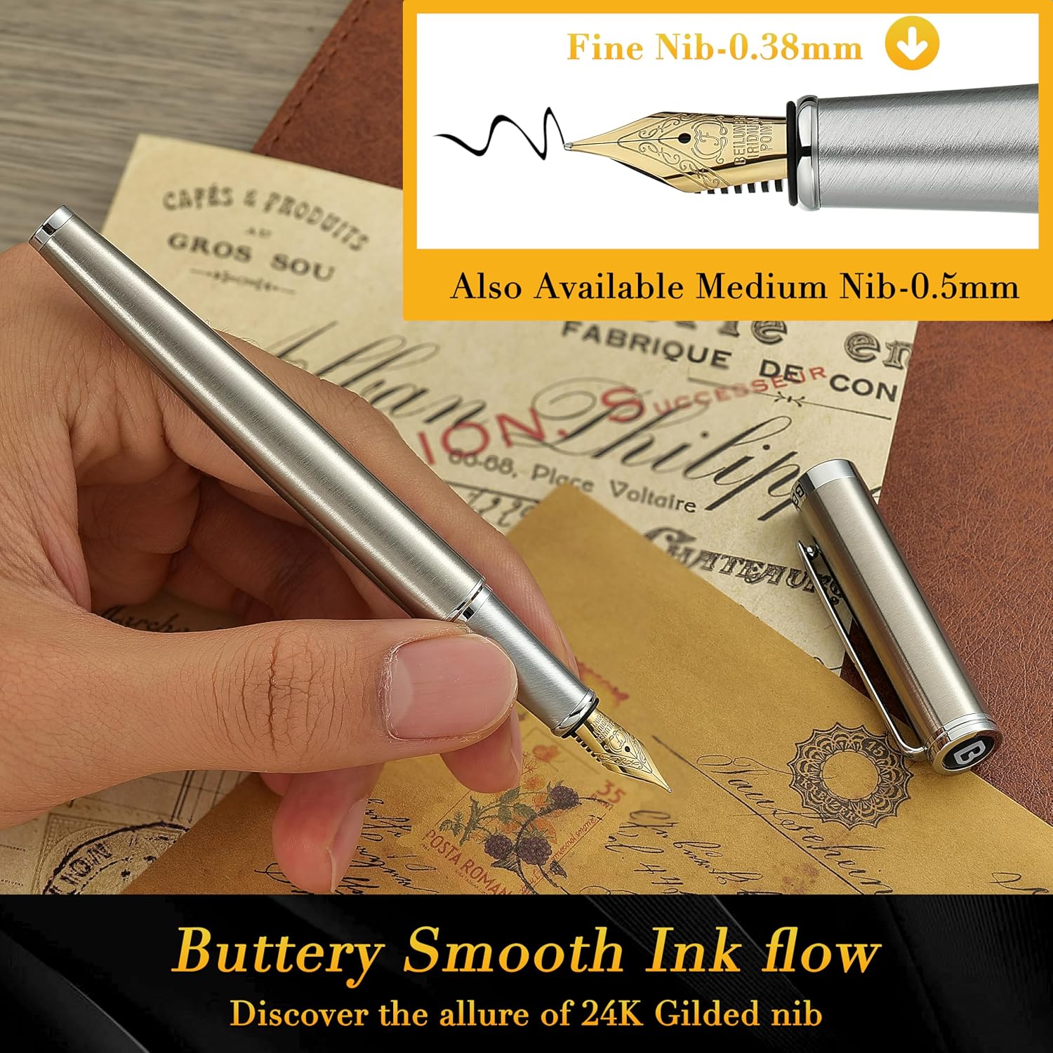 Thumbnail 3 de BEILUNER Fountain Pen Set, 24K-Gilded
