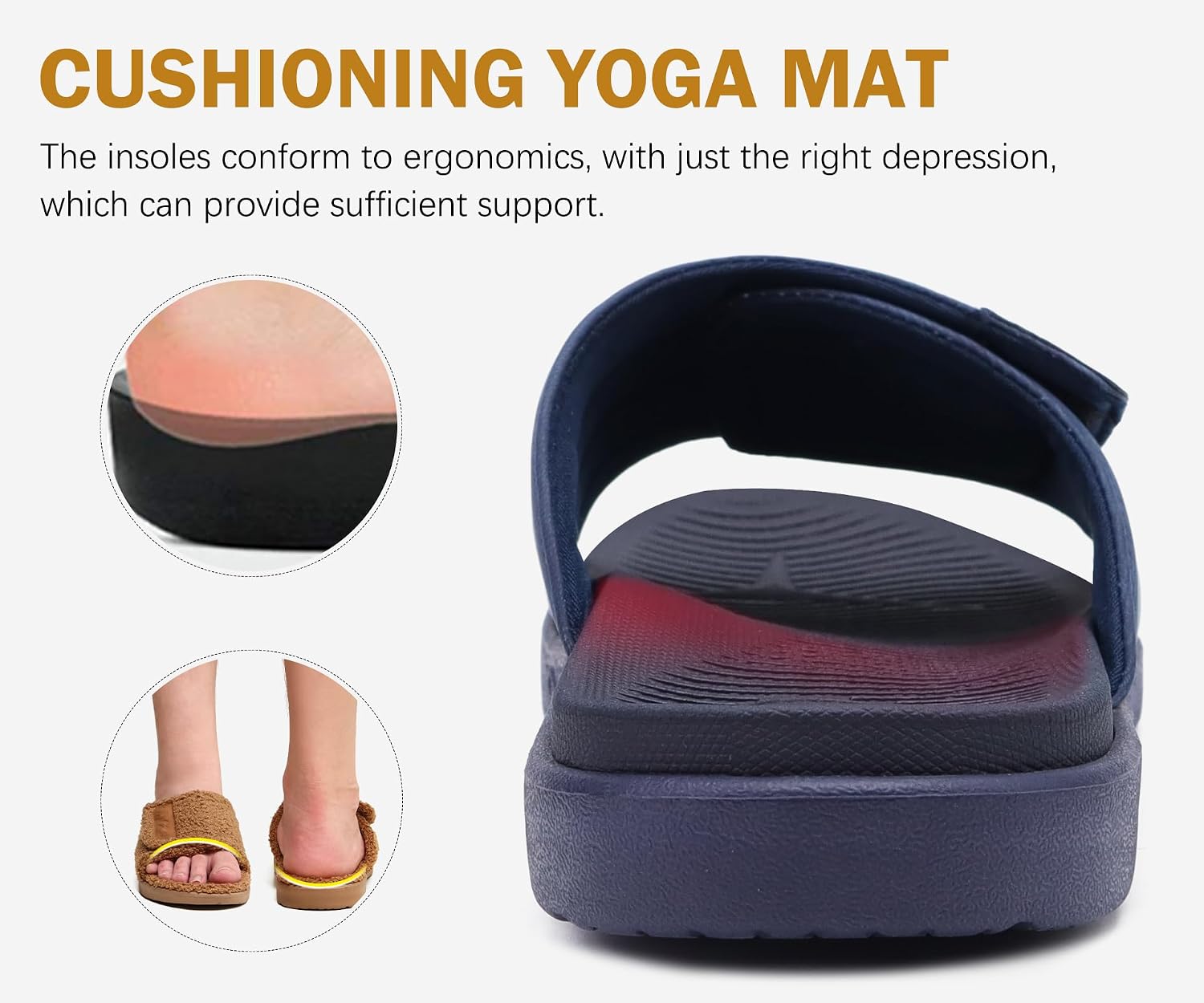 Thumbnail 5 de ONCAI Mens Sandals: Adjustable Straps, Orthotic Arch Support, Open-Toe Comfort for Active Lifestyles