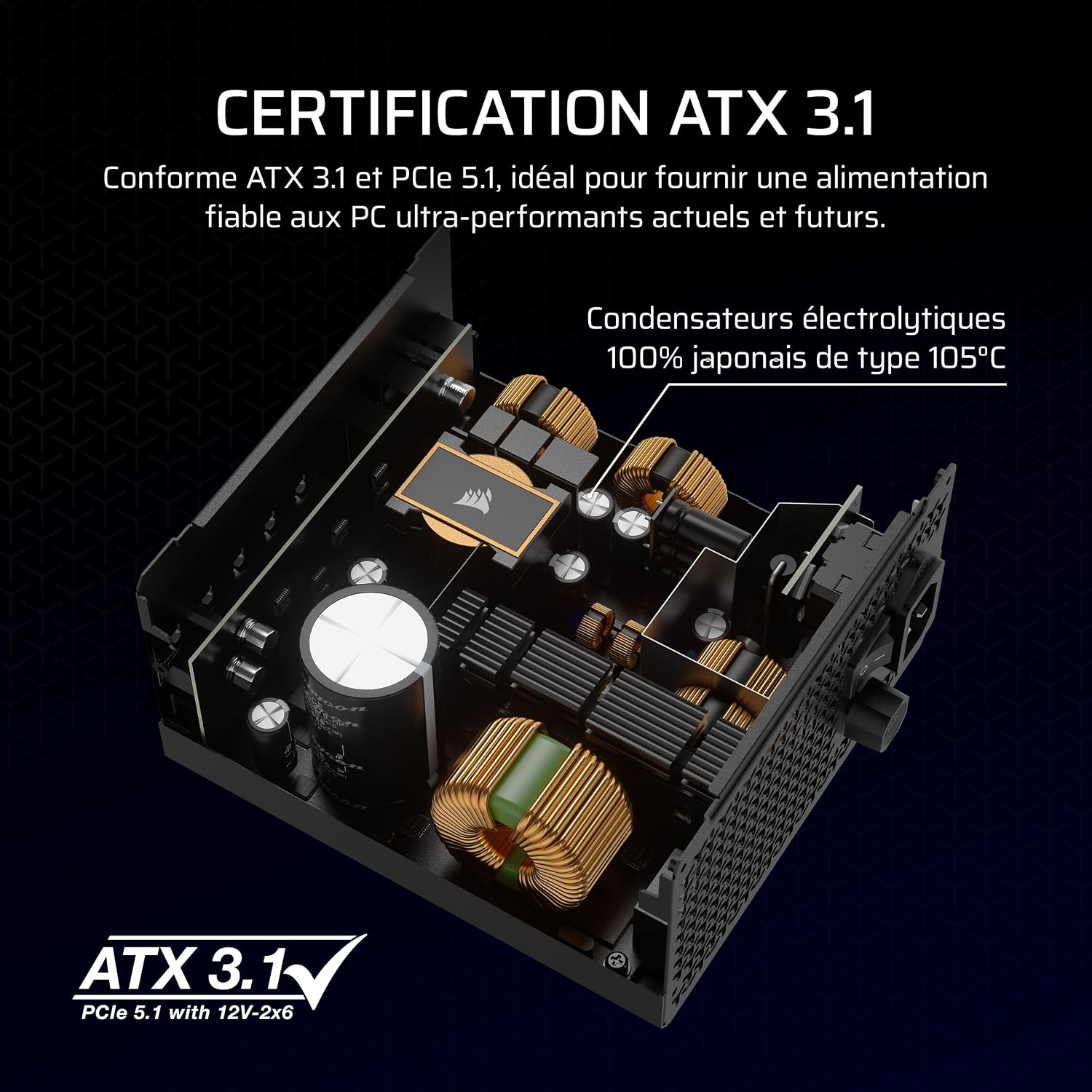 Thumbnail 3 de Corsair RM1000x alimentation modulaire 1000 W ⚙