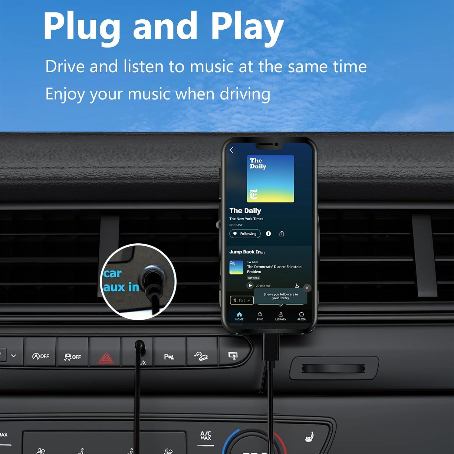 Thumbnail 1 de FUHAYA USB-C to 3.5mm Aux Audio Jack Cable for iPhone 16 and USB-C devices (Black)